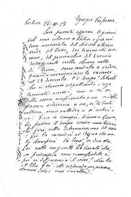 Lettera di A. Foà  a G. B. Grassi, Portici 26 Ottobre 1923. [Fondo Grassi, Roma].