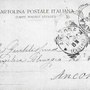 Cartolina alla Sig.ra Angelica Almagià , madre di Vito Volterra (Retro), [Archivio Volterra, Accademia Nazionale dei Lincei, Roma]