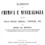 Frontespizio del volume Elementi di chimica e mineralogia, 1891