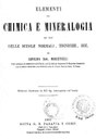 Frontespizio del volume Elementi di chimica e mineralogia, 1891