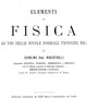 Frontespizio del volume Elementi di fisica, 1890