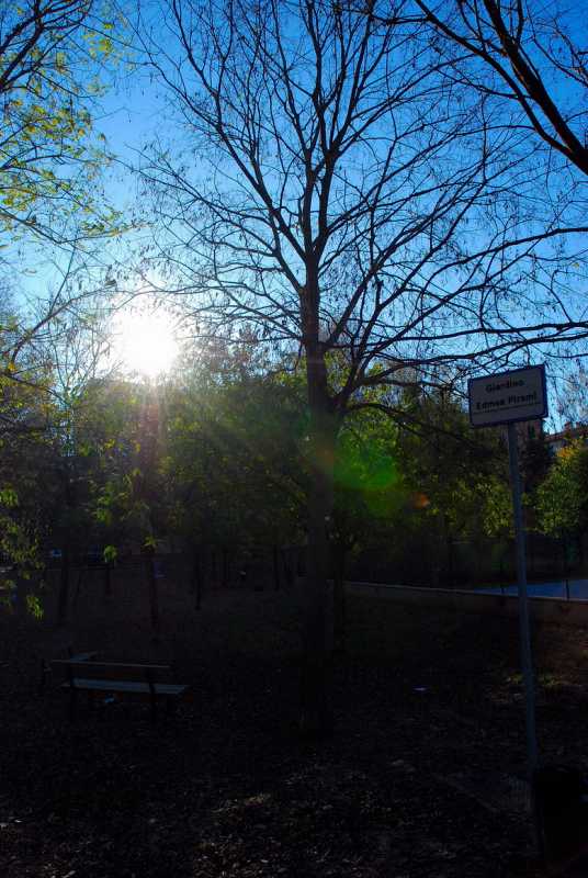 Il giardino Edmea Pirami all'incrocio fra via Abba e via Mario a Bologna.