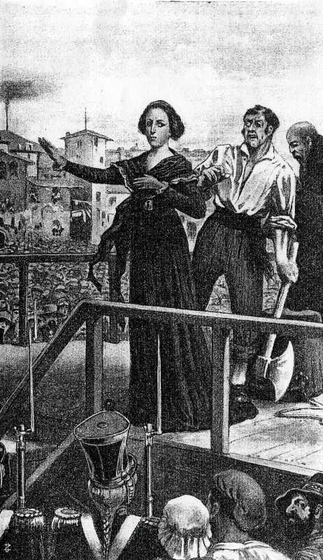 La Pimentel chiede con la mano e con la voce un momento di silenzio prima della propria esecuzione, Agosto 1799