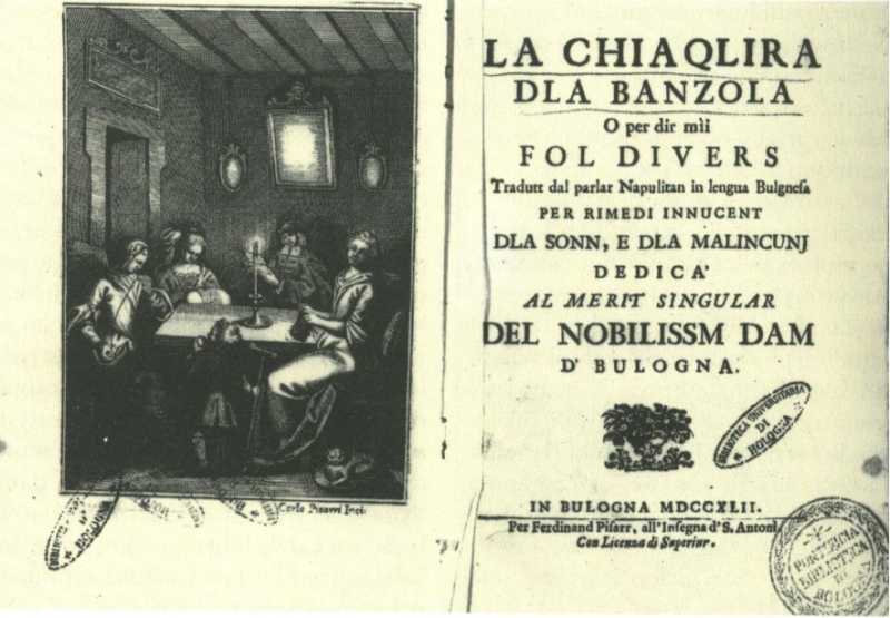 Frontespizio di «La Chiaqlira» (1742)