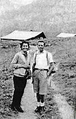 Ida e Carlo Cattaneo, Champery (Svizzera), estate 1964. [Maroscia, 2006, p. 400].