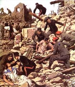 I soccorsi dopo il terremoto di Avezzano, 13 Gennaio 1915. 