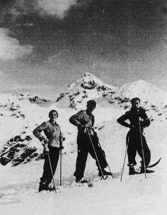 Tina Pizzardo con l'avvocato Garelli e Bruno Maffi, 1934. [Pizzardo, 1996].