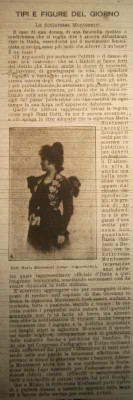 Articolo su Maria Montessori  tratto dalla Domenica del Corriere del 19 Febbraio 1899.