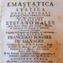 Emastatica ossia statica degli animali, del Signor Stefano Hales, tradotta in italiano da Maria Angela Ardinghelli.