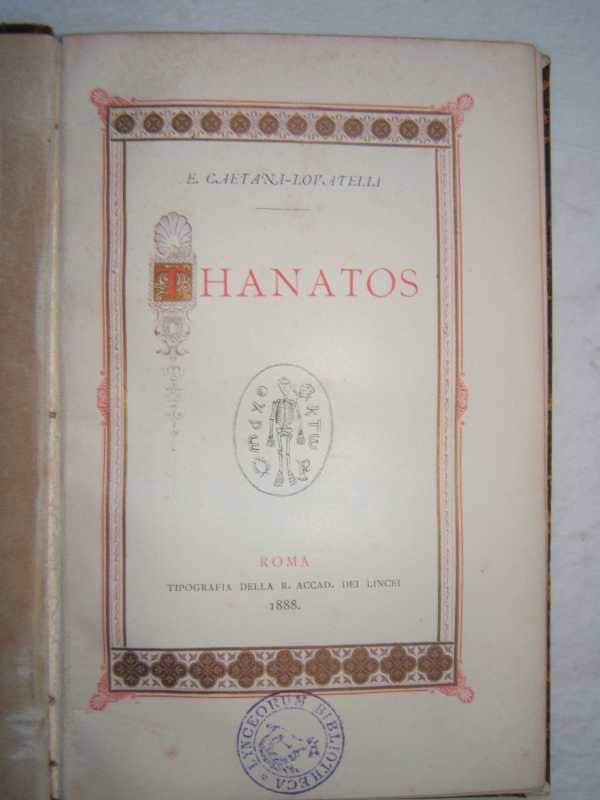 Frontespizio di Thanatos, 1888