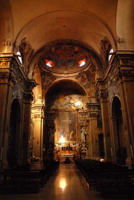 Il Corpus Domini in via Tagliapietre a Bologna, dove sono custodite le ossa di Luigi e Lucia Galvani.