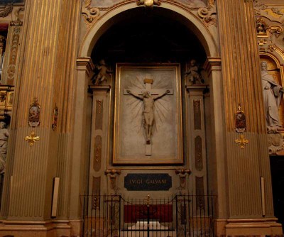 La cappella dentro al Corpus Domini ove sono custodite le ossa di Luigi e Lucia Galvani.
