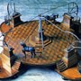 Modello in legno di macchina per alzare l'acqua del XVIII secolo da un brevetto di Galileo. [Istituto e Museo di Storia della Scienza, Firenze].
