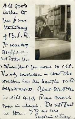 Cartolina di Eugénie a Evelyn Shaw del 23 dicembre 1919 con una sua foto [BSR, Collezione BS 1616]