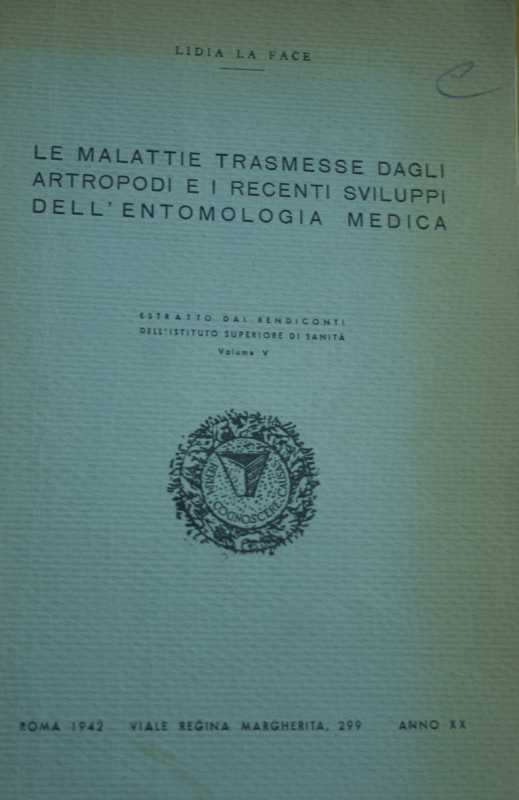 Frontespizio de Le malattie trasmesse dagli artopodi, 1942