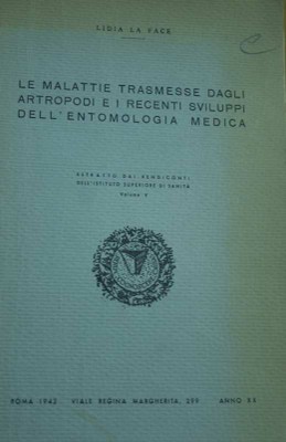 Frontespizio de Le malattie trasmesse dagli artopodi, 1942