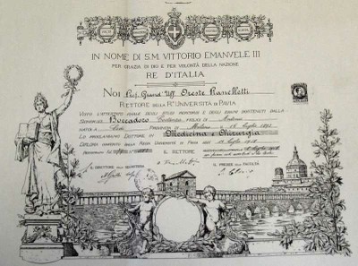 Certificato di laurea [Meazzini, s.d.]